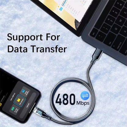 NNBILI 120W A-C and C-C Phone Super Fast Charging Cable with LED display screen, not compatible Xiaomi iPhone、 Samsung