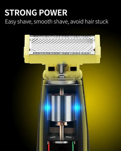 XMSJ Electric Shaver Wet and Dry Razor Double-sided Blade USB Rechargeable Portable Travel T-Shaped Hair Beard Trimmer