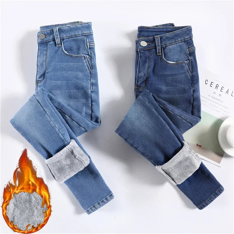 Fleece-Lined Stretch Skinny Jeans