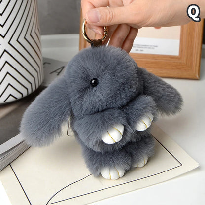 15cm Gifts Rabbit Fur Keychain Women Bag Car Key chain Pendant Decoration Jewelry Bags Hangings Accessories