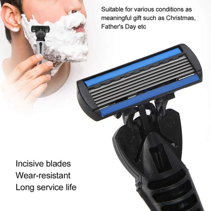 1pcs Safety Blade Razor, 6-Layers Manual Safety Razor, Washable Stainless Steel Streamline Blade For Travel Home Use