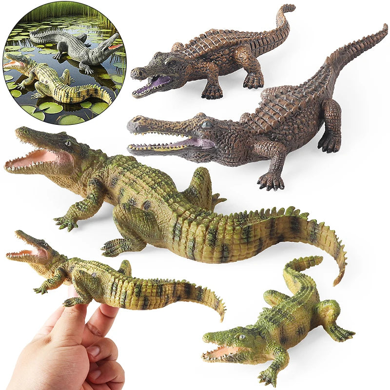 Oenux Wild Animals Action Figures Simulation Sarcosuchus Crocodiles Boar Croc Model PVC Collection Decorate Kids Educational Toy
