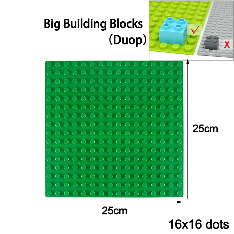 Classic Baseplate 32x32 16x32 16x16 Dots Building Blocks Bricks Base Plates DIY Plastic Board Building Blocks Construction Toys