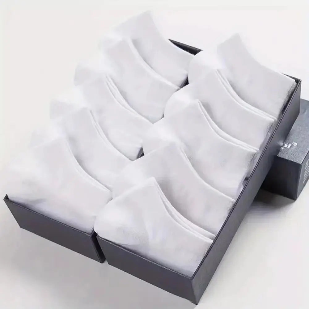 10/12/20/40 Pairs Men Boat Socks Business Sport Sweat Absorption Mature Summer Autumn Solid Color Soft Non Pilling Ankle Socks