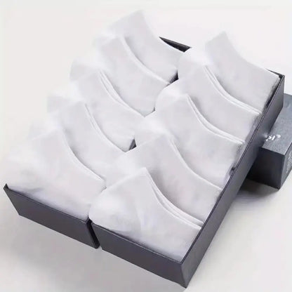 10/12/20/40 Pairs Men Boat Socks Business Sport Sweat Absorption Mature Summer Autumn Solid Color Soft Non Pilling Ankle Socks