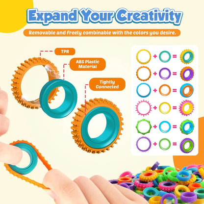 New Silicone Sensory Rotating Fidget Ring Stress Relief Spinning Fidget Toy for Adults Anti Anxiety Autism ADHD Quiet