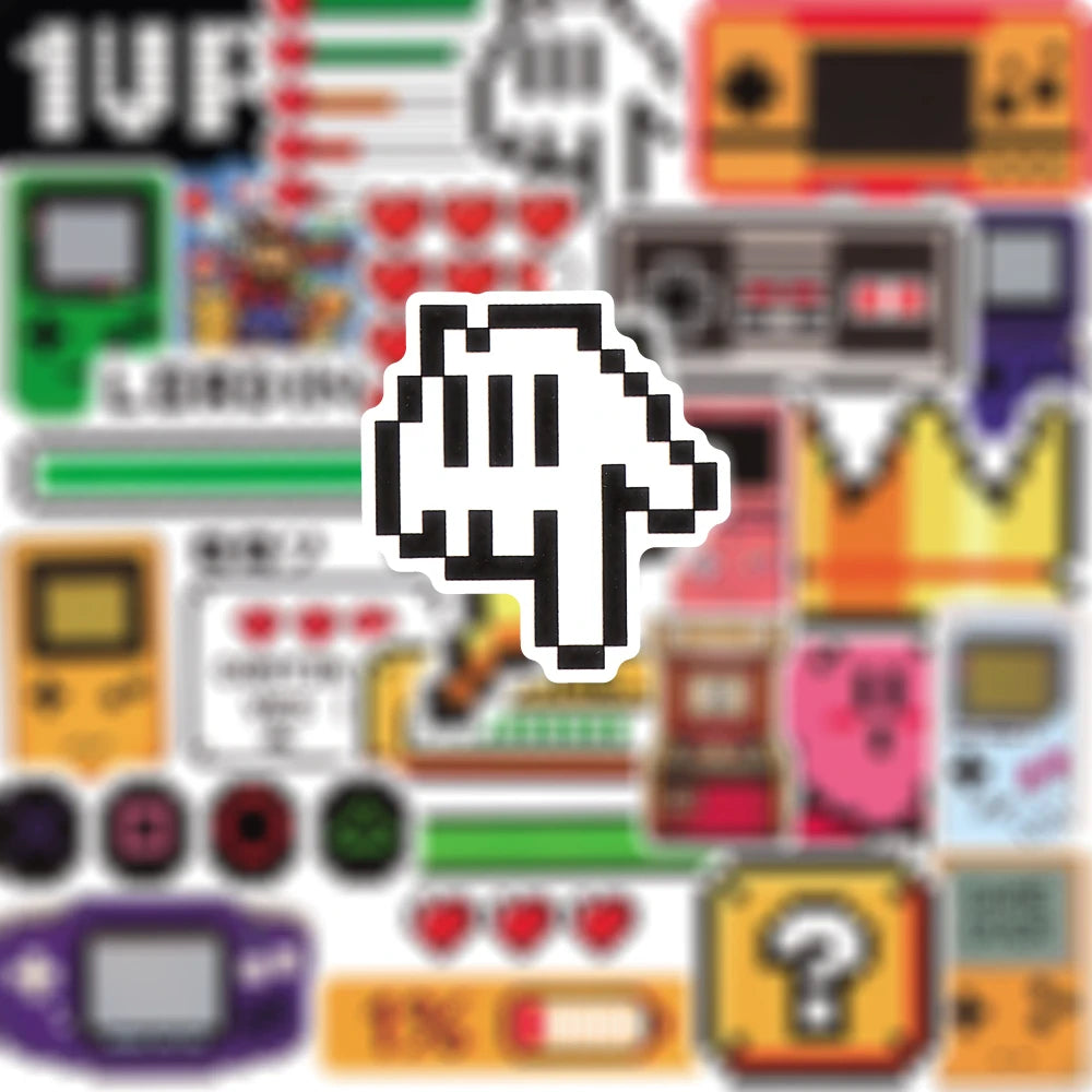 50PCS Classic Gaming Console Cartoon Stickers Retro Nostalgia Decals for Skateboard Car Motorcycle Helmet Graffiti Sticker Toys