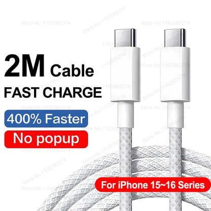 PD 40W Fast Charger For iPhone 14 13 12 11 15 16 Pro Max Phone Charger For iPhone 15 16 Plus USB C Cable Fast Charging Data Line