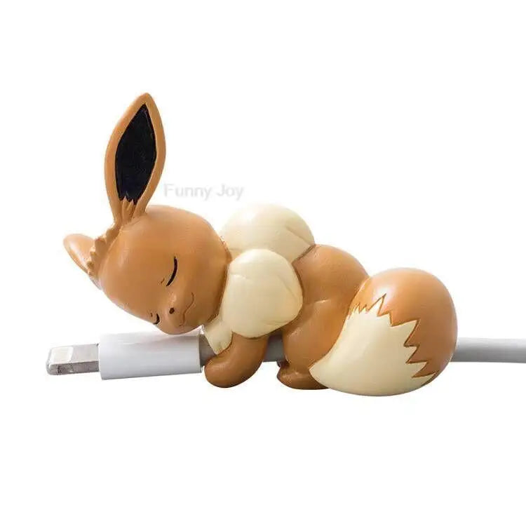 Hot Anime Figure Usb Protective Case Cable Bite Pikachu Cup Pet Eevee Dolls Meow Jigglypuff Accessories Toy Gift
