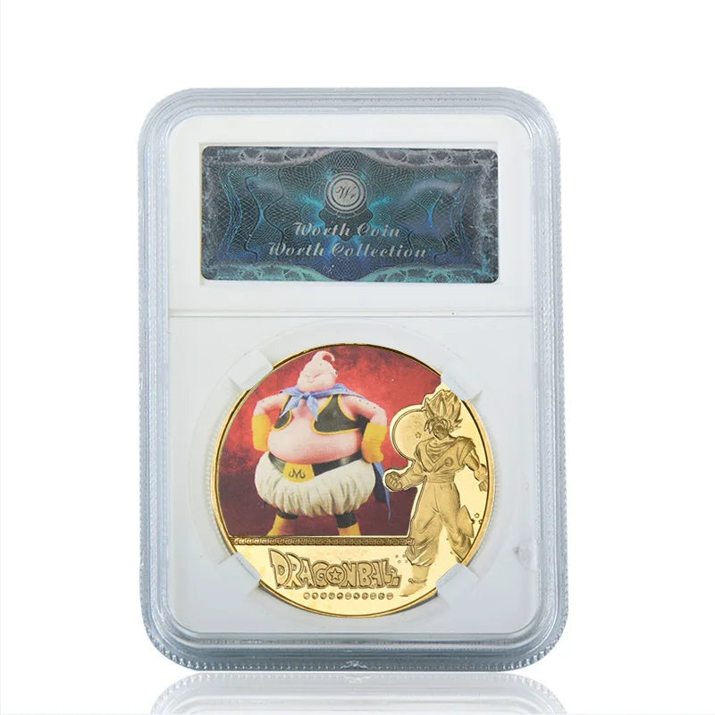 Dragon Ball Gold Plated Gold Coin Son Goku Vegeta Commemorative Coins Children Classic Anime Peripherals Collection Toy Souvenir