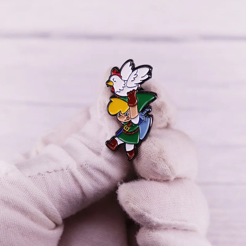 Link Enamel Pins Anime Games Lapel Pin Brooches for Backpack Collection Manga Badges Jewelry Accessories
