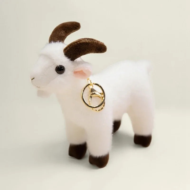 Hot Sale Lifelike Goat Pendant Plush Toys Soft Stuffed Standing Goat Toys Cute Mini Animal Pendant Cool Keyring Bags Decor