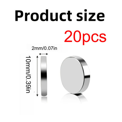 10x1/10x2/10x3mm-20/50/100pcs circular refrigerator magnets widely used in offices DIY Whiteboard, kitchen tool storage nail art