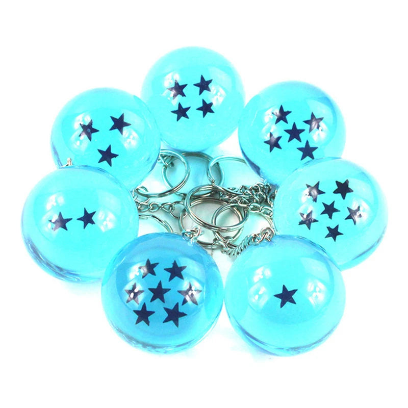 2.7cm 7PCS/set Dragon Ball Z Anime Son Goku Shenron Dragonball Crystal Ball Resin Action Figure Model Toy Kids GIft Keychain