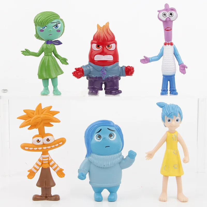 9 Pcs/Set New Inside Out 2 Action Figure Toy Sadness Joy Anger Disgust Fear Model Doll Cake Decorative Desk Ornament Kids Gift