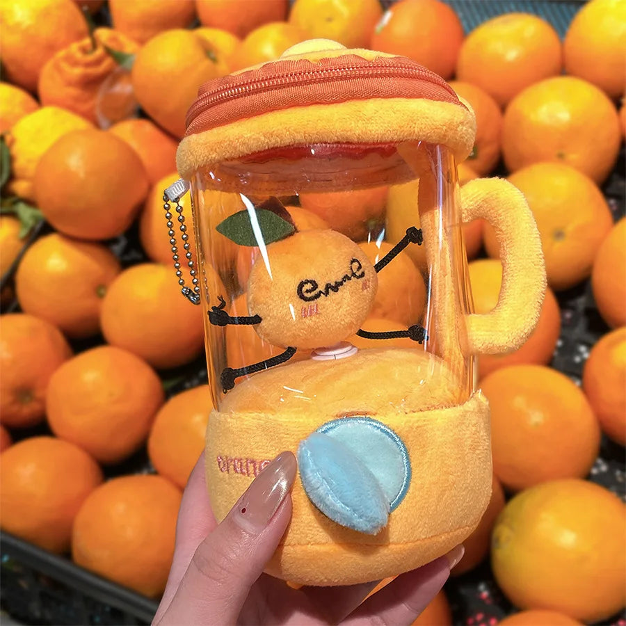 Fun Drawstring Rotating Plush Toys Fruit Juicer Watermelon Banana Orange Play House Interactive Toy for Kids Baby Birthday Gifts