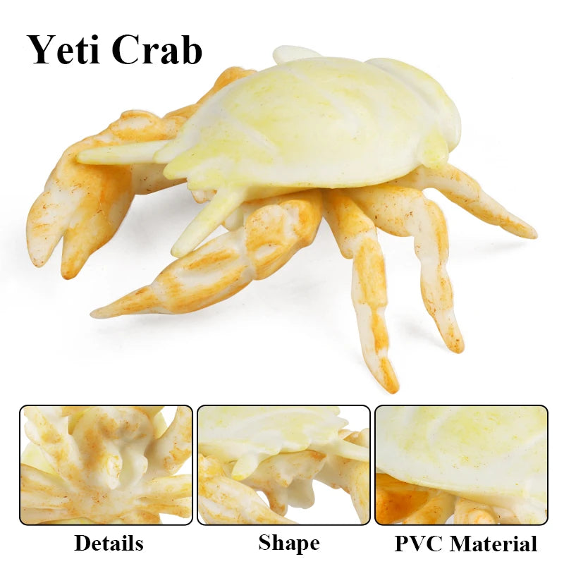 Oenux Simulation Ocean Sea Life Animals Model Lovely Crab Action Figures Toy Cake Toppers Collection Jouet Kids Education Gift