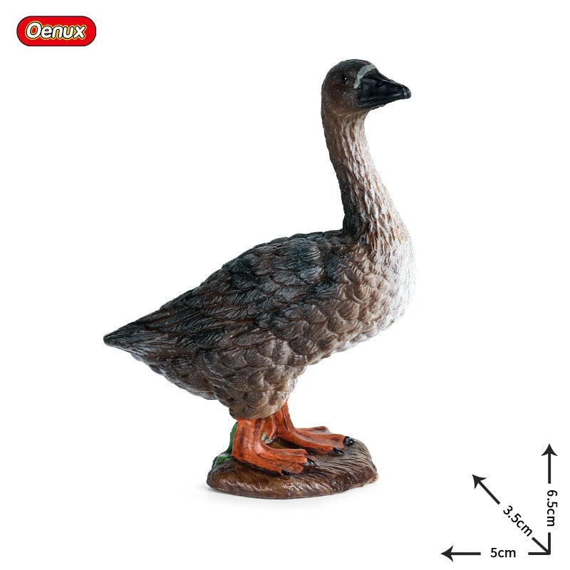 Oenux Poultry Model Simulation Goose Swan Gaggle Duck Flock Action Figures Farm Animals Figurine Miniature Education Kids Toy