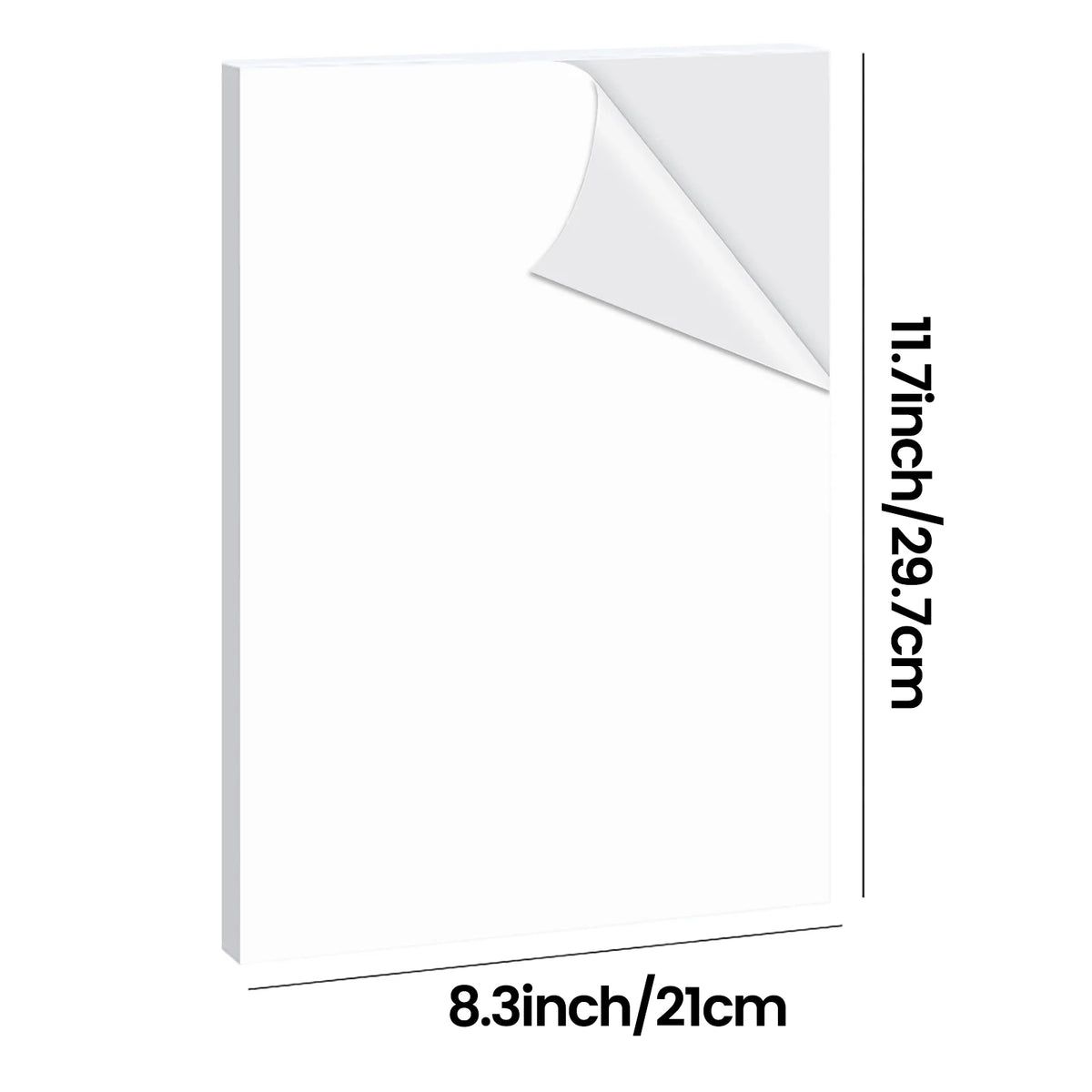 A4 Size Matte White Printable Vinyl Sticker Paper 8.3×11.7 inch Self-Adhesive Inkjet Compatible Tear-Resistant Labeling Paper