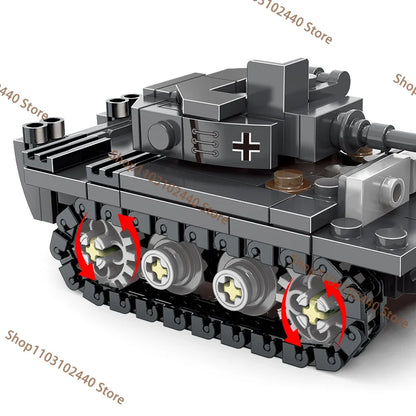 WW2 King Tiger Heavy Tank Building Blocks - DIY Military Model Kit , Educational Toy Gift for Kids