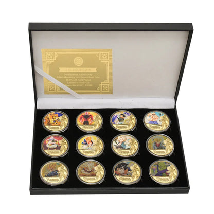 Dragon Ball Gold Plated Gold Coin Son Goku Vegeta Commemorative Coins Children Classic Anime Peripherals Collection Toy Souvenir