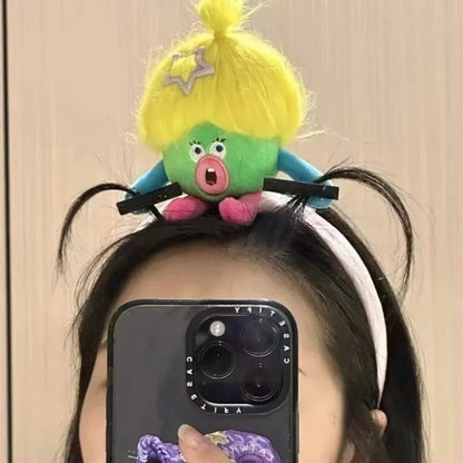 Ratatouille Mouse Head Hairband Capybara Funny Plush Hair Hoop Halloween Decor Capibara Women Hair Band Makeup Headdress Hairpin