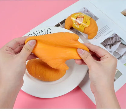 Fun Realistic Croissant Toy Pinch Squeeze Relief Squishy Stress Cute Lazy Stress Ball Funny Stress Relief Fidget Toy