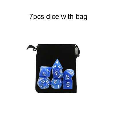 7pcs/set Multicolour Dice Set Multiple Colors Polyhedral RPG DND Role Playing Dragons Board Game Multiple Dice With Bags TMZ
