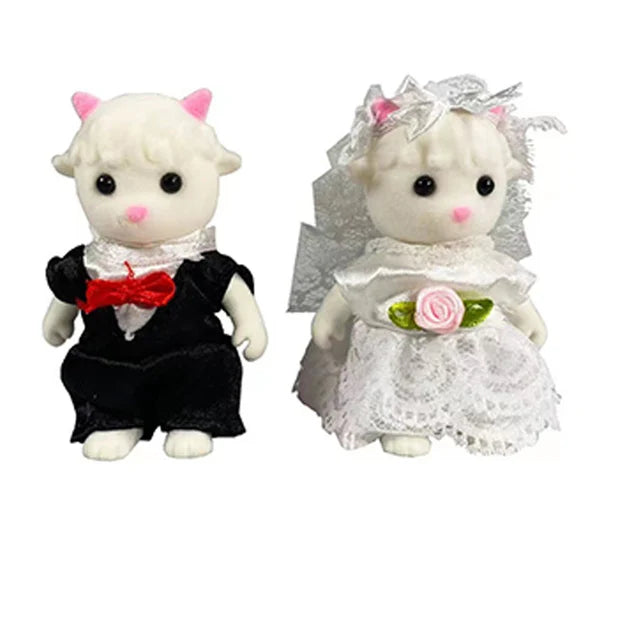 Simulation Forest Rabbit Family DIY Playset Mini Rabbit Bear Figure Toy Dolls Kids Gifts