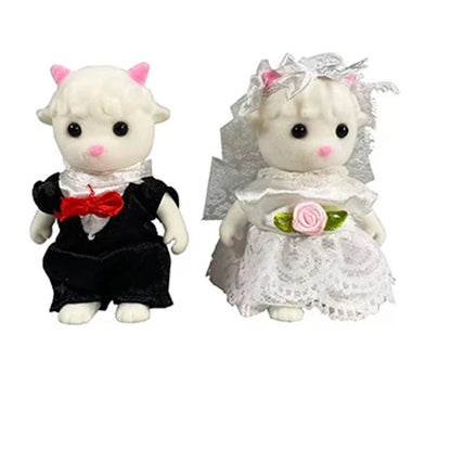 Simulation Forest Rabbit Family DIY Playset Mini Rabbit Bear Figure Toy Dolls Kids Gifts