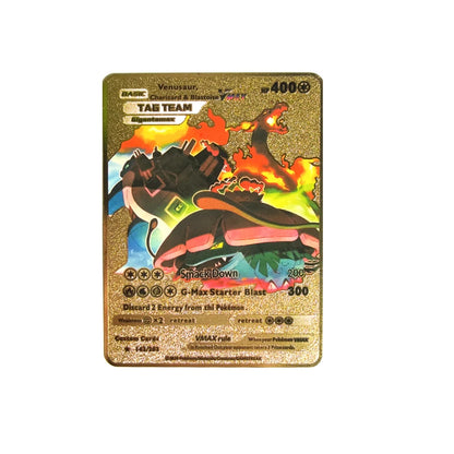 Cartão de metal pokémon 10000 pontos arceus charizard raichu super cartão dourado inglês mewtwo vmax gx ex presente de natal