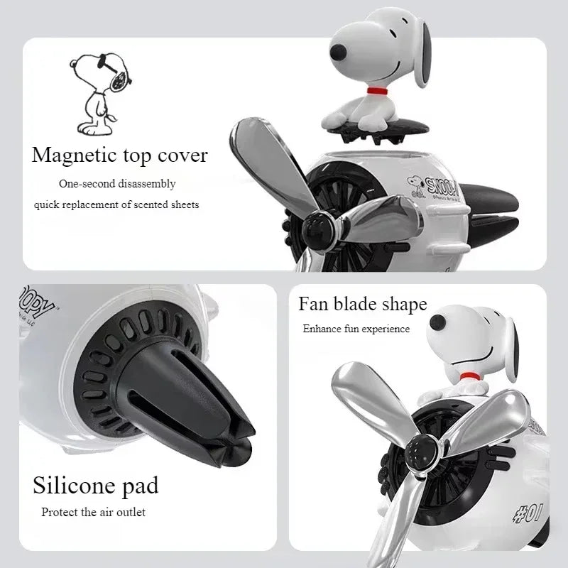 Snoopy Air Freshener Flying Propeller Pilot Series Car Accessories Anime Figures Aromatherapy Fragrance Diffuser Car Decor Gifts