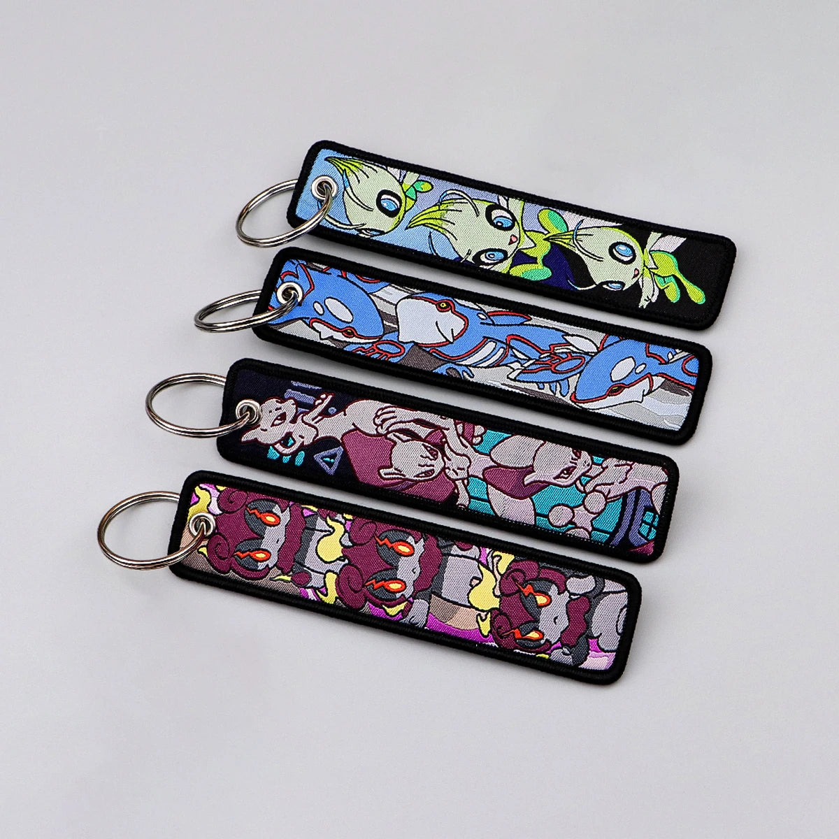 Japanese Anime Elf Monsters Keychain for Cars Backpack Key Holders Embroidery Keyrings Key Tag Jet Tag Accessories Gifts 1pcs