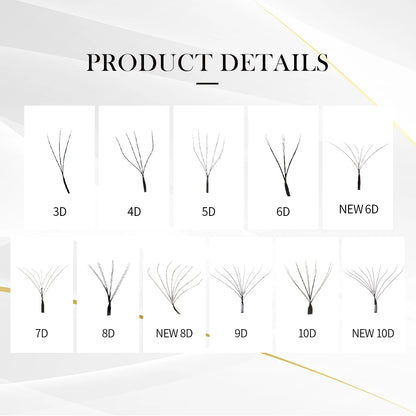DeceMars 3DW/4DW/5DW/6DW/NEW 6DW/7DW/8DW/NEW 8DW/9DW/10DW/NEW 10DW Eyelash Extension for Makeup