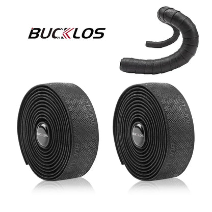 BUCKLOS Road Bike Handlebar Tapes PU Shock Bicycle Handle Bar Tape W/Bar End Plugs Anti-Slip Anti-Vibration Wrap Belts Bartape