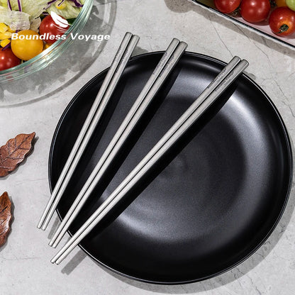 Boundless Voyage Titanium Chopsticks with Carry bag for Convenient Storage & Packing - Utensils for Camping, Hiking & Home
