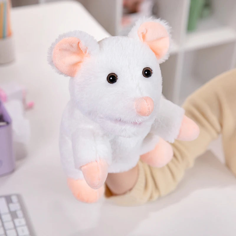 Cartoon Animal Hand Puppet Parent-child Game Doll Husky Fox Bear Dog Pig Tiger Lion  Appease Toys Birthday Gifts For Children ﻿