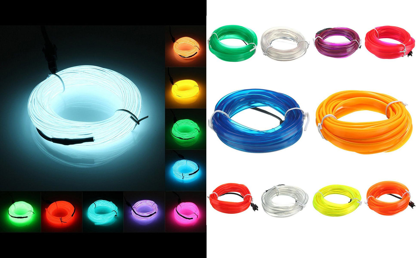 5M Car Interior Led Strip Light Neon EL Wiring Decorative Lamp For Auto DIY Flexible Ambient Light USB Party Atmosphere Diode