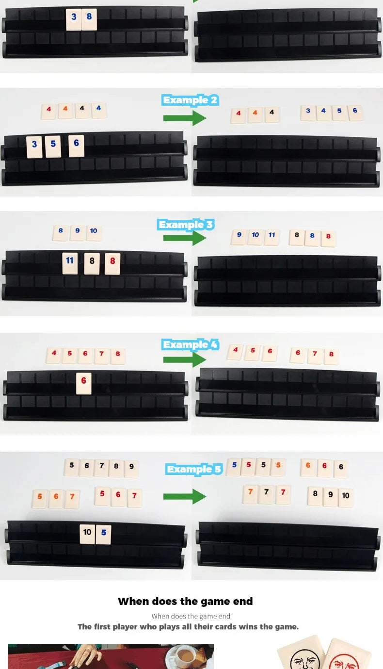 M/L/XL Digital Game Set, Travel Rummy, Mahjong, Rummybrix, Number Game Cards - Adult Leisure Party Board Game Travel Game