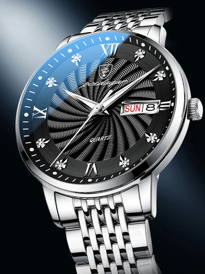 POEDAGAR Luxury Brand Man Watch Waterproof Luminous Date Week Men's Quartz Wristwatch Stainless Steel Fashion Sports Men Watches