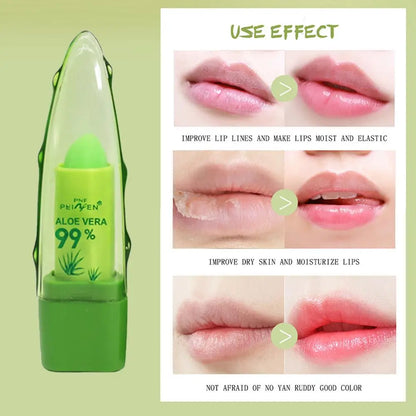 Aloe Vera Discolored Lip Balm/Lip Tint Magic Color Changing Lipstick Moisturizing Lasting Nourishing Lip Gloss Lip Makeup Care