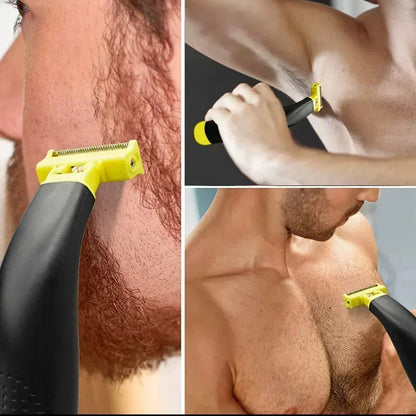 XMSJ Electric Shaver Wet and Dry Razor Double-sided Blade USB Rechargeable Portable Travel T-Shaped Hair Beard Trimmer