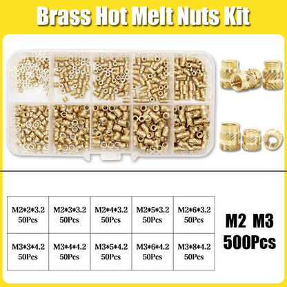 Hot Melt Brass Heat Insert Nut Iron Tip M2 M2.5 M3 M4 M5 M6 Embedded Heating Knurled Brass Inserts Nuts 3D Printer Case Notebook
