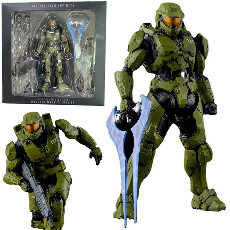 Game 18CM RE:EDIT Reach 1/12 SCALE MASTER CHIEF MJOLNIR MARK V1 Articulated Action Figurine Collectible Ornaments Cool Boys Gift