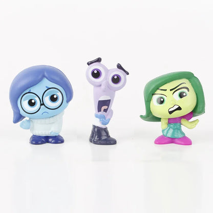 9 Pcs/Set New Inside Out 2 Action Figure Toy Sadness Joy Anger Disgust Fear Model Doll Cake Decorative Desk Ornament Kids Gift