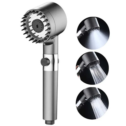 3 Modes Shower Head Adjustable High Pressure Water Saving Shower One-Key Stop Water Massage Shower Head with Filter Element