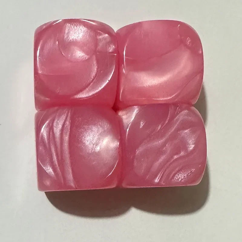 10pcs/set  Pearl Pattern Round Dice Blank Dice DIY Game Accessories