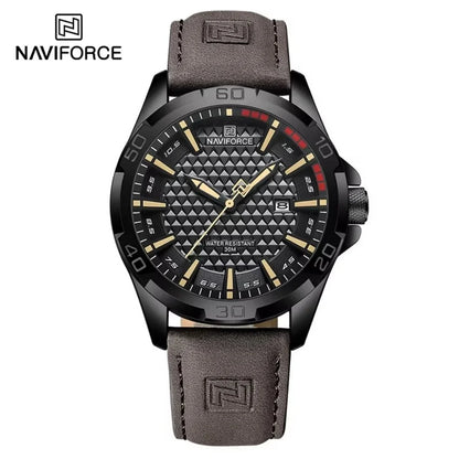 NAVIFORCE Men Casual Sport Military Quartz Calendar Wrist Watch for Man Business Leather Waterproof Male Clock Relogio Masculino