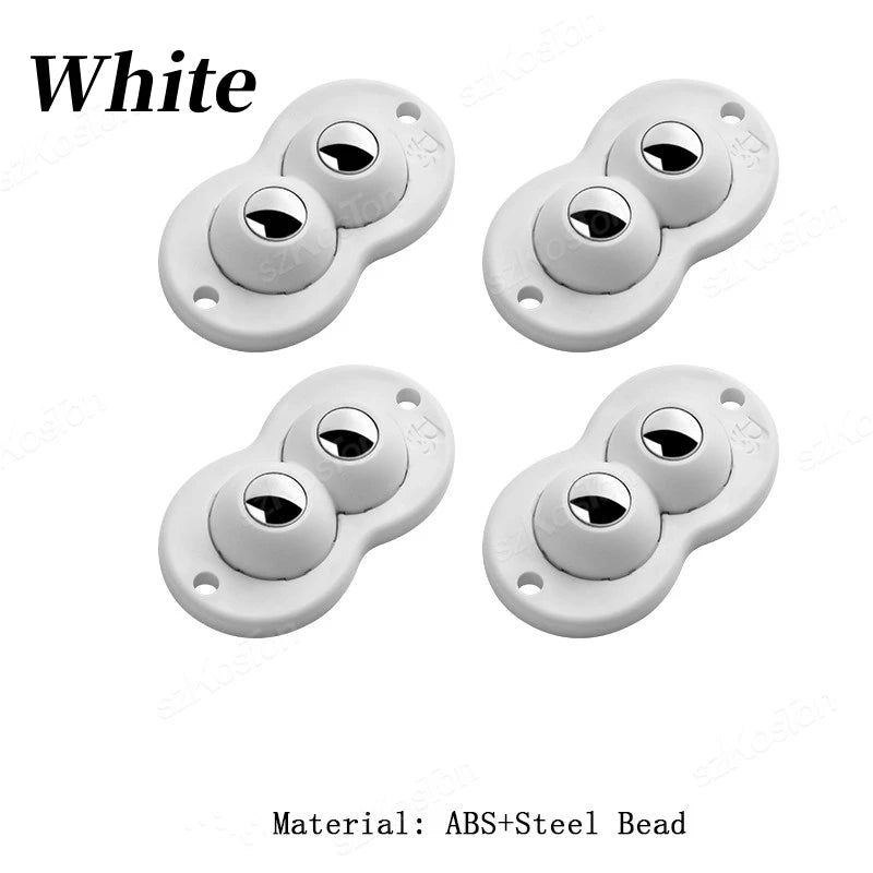 16/8/4 Pcs Self Adhesive Caster Wheels Stainless Steel Nylon 360 Degree Rotation Paste Swivel Wheels Sticky Pulley for Furniture
