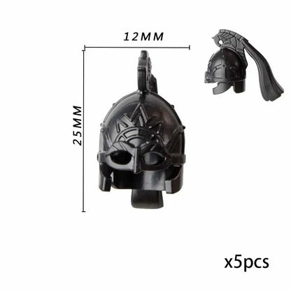 Viking Pirate Age Bullhorn Hat Medieval Knight Roman Warrior Soldier Helmet Action Figures Building Blocks Toys For Children